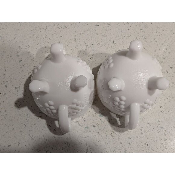 Imperial Glass Milk Glass Cream & Sugar Set With Grape Pattern - Picture 8 of 11
